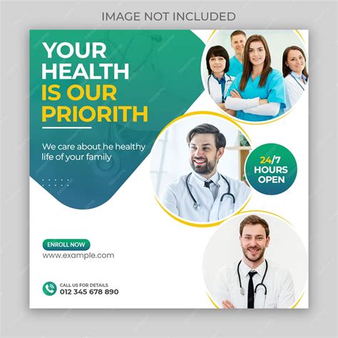 Premium PSD | Medical healthcare template for social media post