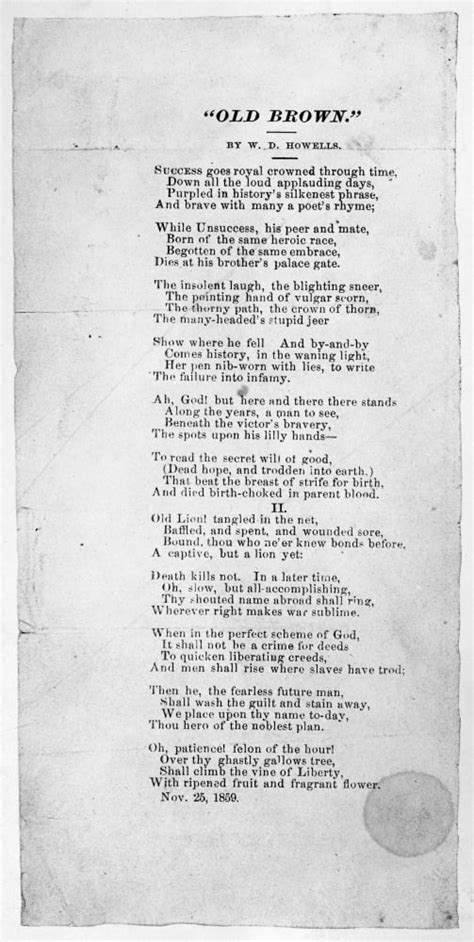 John Brown (1800-1859) Namerican Abolitionist Poem Written After BrownS Execution By William ...