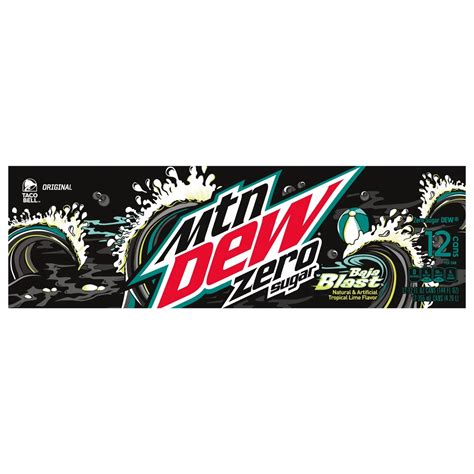 Mountain Dew Baja Blast Zero Sugar Soda 12 oz Cans - Shop Soda at H-E-B