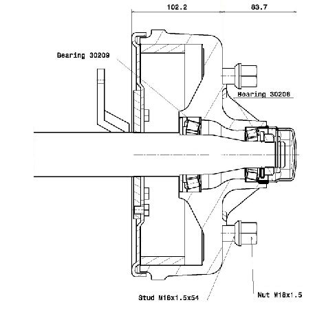 Agricultural Trailer Stub Axle with Hub | Xiamen Tinmy Industrial Co.,Ltd