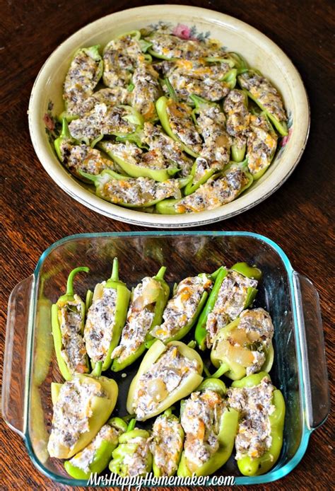 Easy Stuffed Banana Peppers With Sausage - Only 5 Ingredients