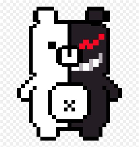 Monokuma From Danganronpa - Monokuma Danganronpa Pixel Art, HD Png ...