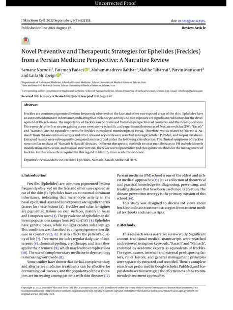 (PDF) Novel Preventive and Therapeutic Strategies for Ephelides ...