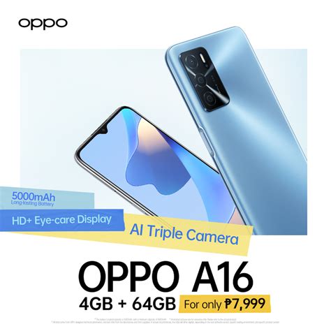 Feature-Packed OPPO A16 4GB Now Officially Available in PH for Only ...