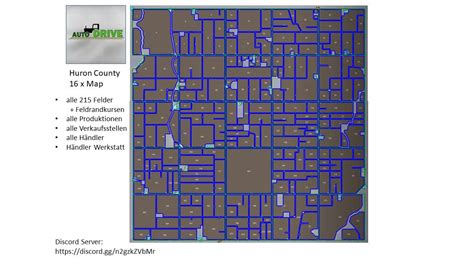 AUTODRIVE CURSE For THE HURON COUNTY 16X FACH MAP v1.0 FS22 Mod | Farming Simulator 22 Mod