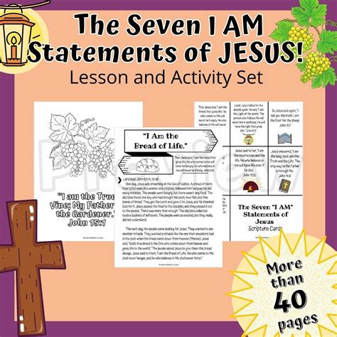 Seven i Am Statements of Jesus for Kids printable, Sunday School, Children's Church, Christian ...