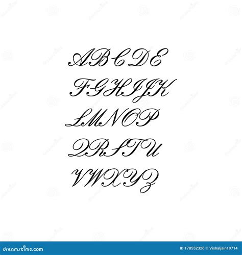 Modern Alphabet Brush Calligraphy. Handwritten Ink Lettering.English ...