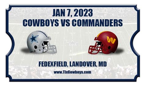 Dallas Cowboys vs Washington Commanders Football Tickets | 01/08/23