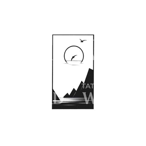 Minimalist Landscape Tattoo Design – Tattoos Wizard Designs