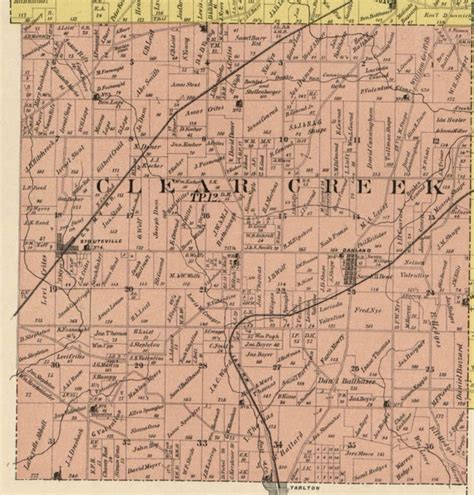 Fairfield County Ohio 1889 Wall Map Reprint with by Oldmap