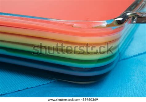 Layered Rainbow Gelatin Dessert Opaque Layers Stock Photo (Edit Now) 55960369