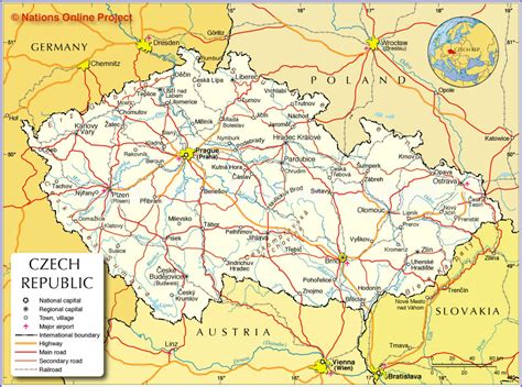 Small Map of Czech Republic - Nations Online Project