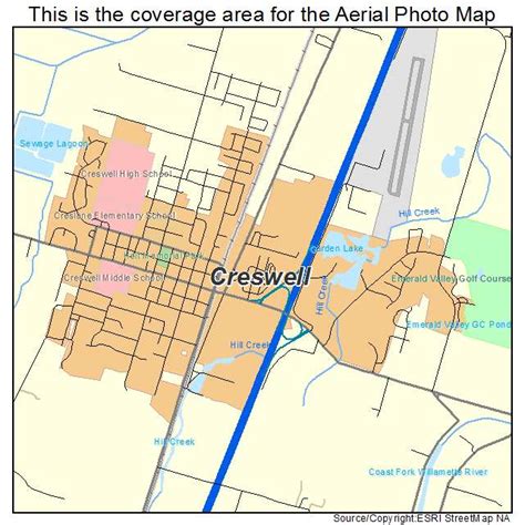 Aerial Photography Map of Creswell, OR Oregon