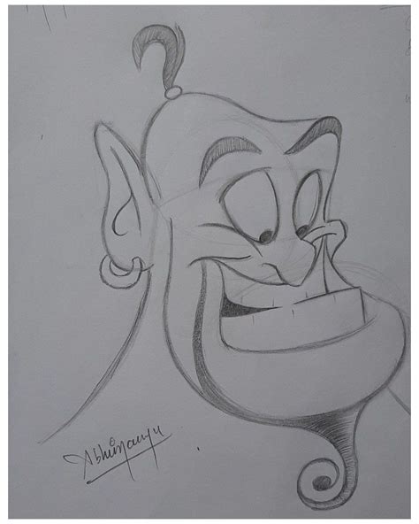 Genie from Aladdin #disney #pencil #drawings #disneypencildrawings | Disney drawings sketches ...