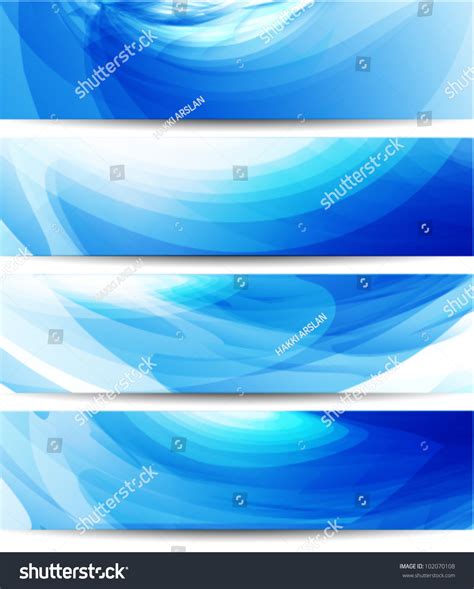 Aqua Concept Cool Blue Banner Set Stock Vector Illustration 102070108 ...