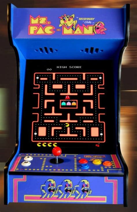 Arcade Machine Blue Ms. Pac-Man Tabletop with 60 Classic Games - Free ...