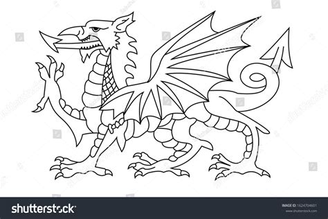 Welsh Flag Outline Clipart