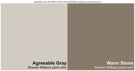 Sherwin Williams Agreeable Gray vs Warm Stone color side by side