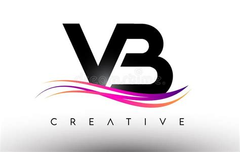 VB Logo Letter Design Icon. VB Letters with Colorful Creative Swoosh Lines Stock Vector ...