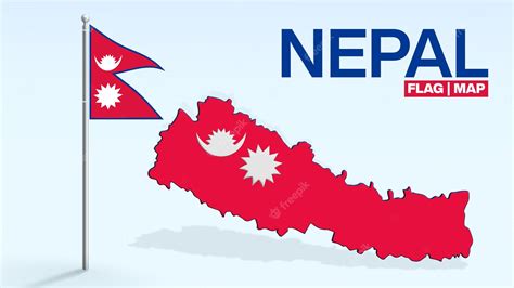 Premium Vector | Nepal Map with Nepal Flag Template 2023