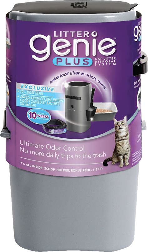 Litter Genie Plus Cat Litter Disposal System, Silver - Chewy.com