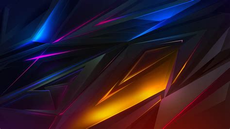 Colorful, Dark, Abstract, Polygon, 3D, 4K, #39 Wallpaper PC Desktop