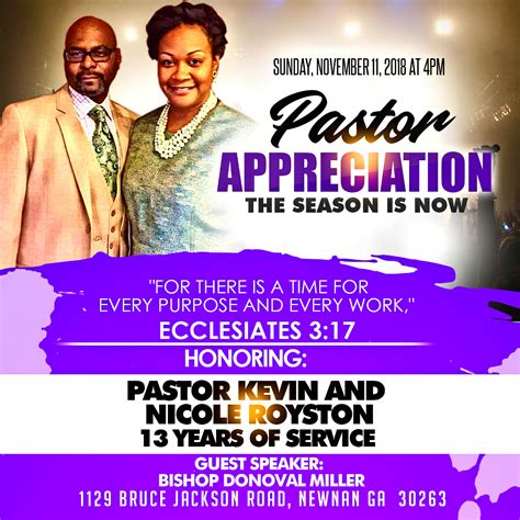 Pastor Appreciation Flyer Templates Free