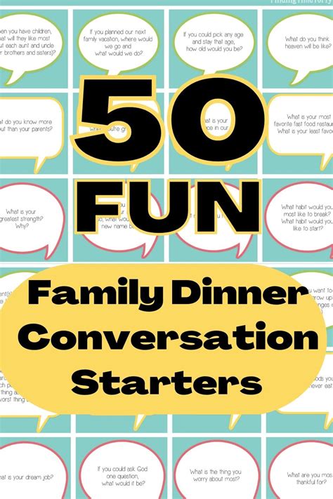 50 Quality Conversation Starters for Family Dinner Time - Finding Time To Fly