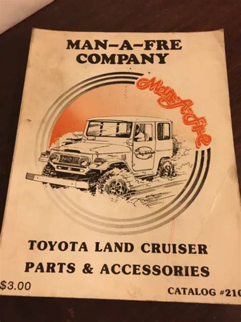 MAN-A-FRE COMPANY TOYOTA Land Cruiser Parts Accessories Catalog #210, 1987 $11.99 - PicClick