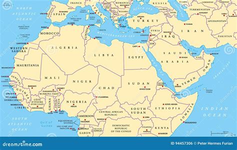 Middle East Map Countries And Capitals