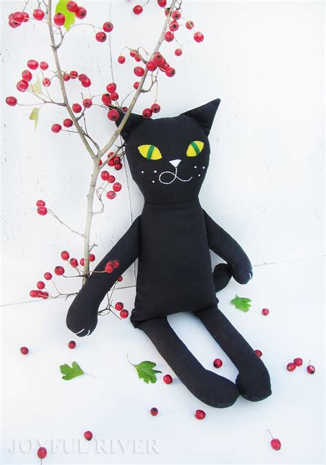 Black Cat Halloween toy Stuffed black cat doll Plush | Etsy