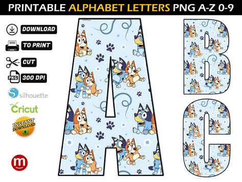 Bluey Alphabet Letters png - MR ALPHABETS