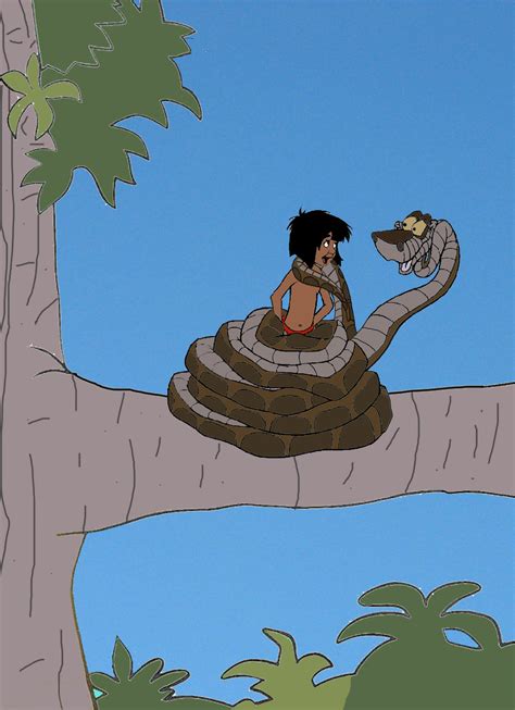 Mowgli and Kaa on a tree by Swedishhero94 on DeviantArt