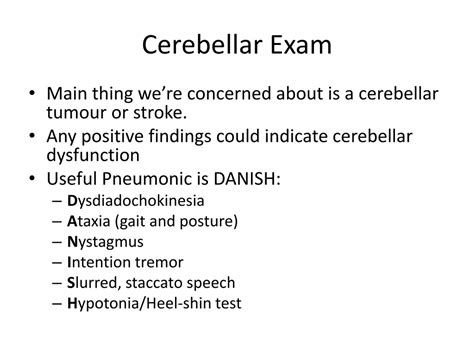 Cerebellar Examination