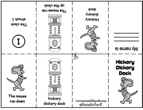 Hickory Dickory Dock Nursery Rhyme Printable | Nursery rhyme literacy ...