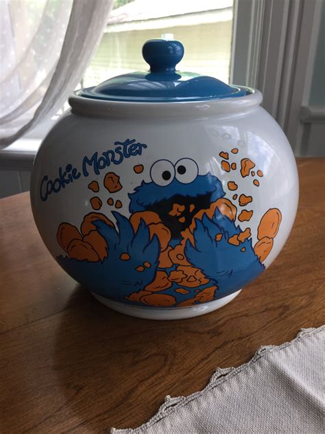 Vintage Cookie Monster Cookie Jar Sesame Place Blue Ceramic | Etsy