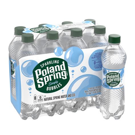 Poland Spring Sparkling Water, Simply Bubbles, 16.9 oz. Bottles (8 ...