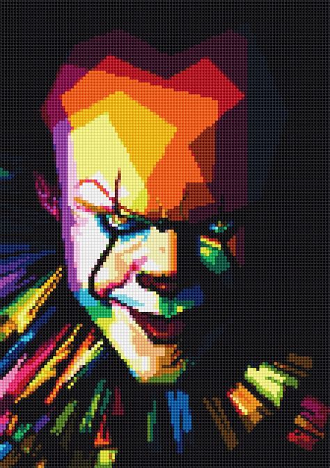 PENNYWISE #5 | Perler bead art, Canvas patterns, Bead art