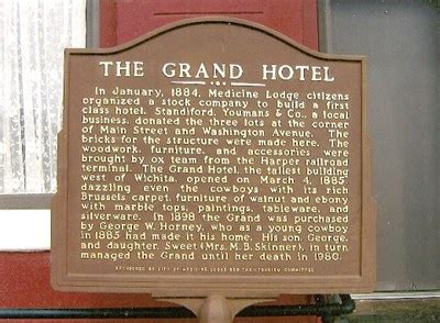 The Grand Hotel ~ Medicine Lodge - Kansas Historical Markers on Waymarking.com