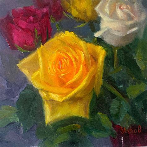 Bright Yellow Rose Oil Painting. Rose Art. Roses. Original Oil | Etsy in 2020 | Rose oil ...