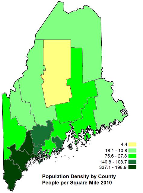 Population Density by County | Maine: An Encyclopedia