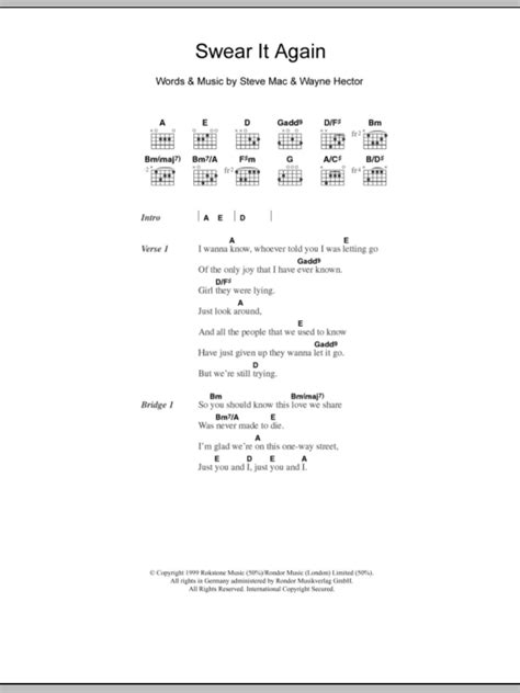 Swear It Again by Westlife - Guitar Chords/Lyrics - Guitar Instructor