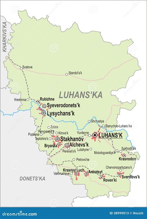 Map Of Luhansk Oblast Cartoon Vector | CartoonDealer.com #38999013