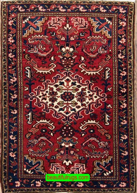 Front Door Rug - Old Persian Heriz Front Door Wool Rug For Sale