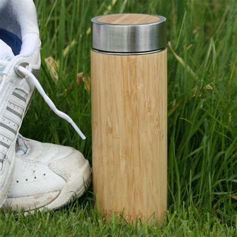 personalised reusable sustainable bamboo water bottle by global wakecup ...