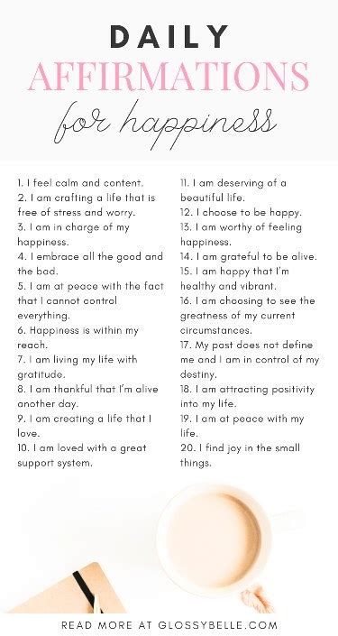 30 Affirmations For Joy And Happiness – Glossy Belle