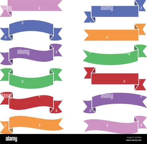 Ribbon Flag Banners Set Decoration Signs Ribbons Design Vector Illustration Stock Vector Image ...