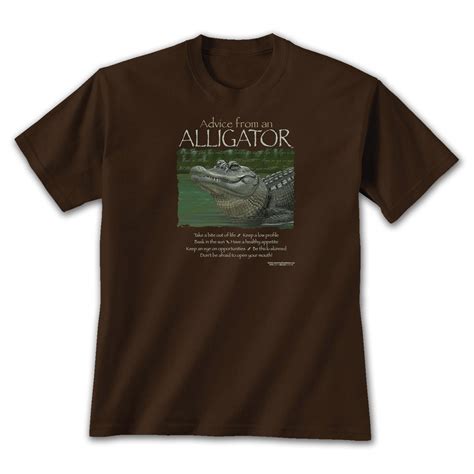 Advice From An Alligator Lg T Shirt Dark Chocolate Novelty Gift Apparel | Minaze