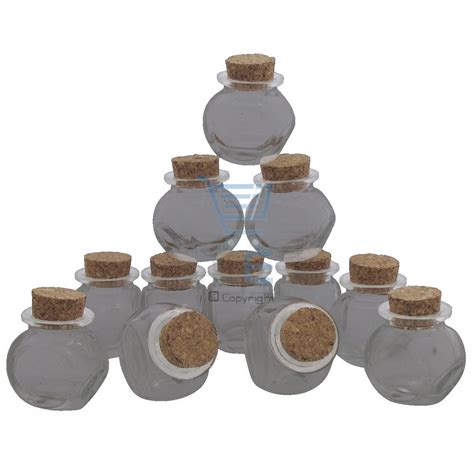 12pc Mini Glass Jars Gift Set Cork Lids Spices Condiments Storage Home ...