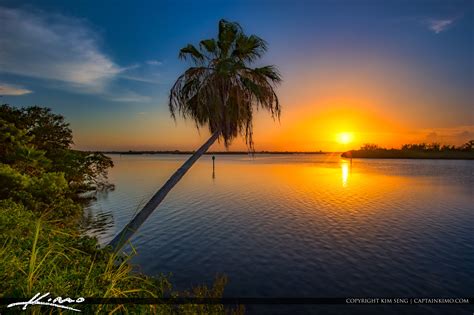 Indian River Sunset with Palm Tree Fort Pierce Florida | HDR ...